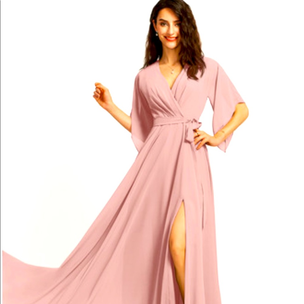 JJ house Dusty Rose floor length bridesmaid dress size 14. Never worn!